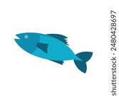 Fish icon isolated on white background for your web and mobile app design, Fish logo concept. Illustration element design with animal theme