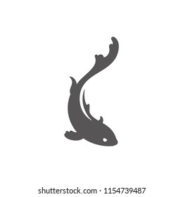Fish icon isolated on white background vector illustration. Seafood vector graphic silhouette.