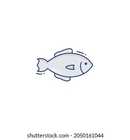 Fish Icon Isolated On White Background