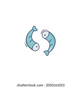 Fish Icon Isolated On White Background