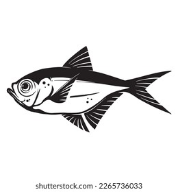  fish icon isolated on white background, logo design element, label, emblem, brand sign, vector illustration