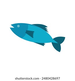 Fish icon isolated on white background for your web and mobile app design, Fish logo concept. Illustration element design with animal theme