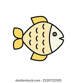 Fish icon isolated on a white background. Vector illustration.