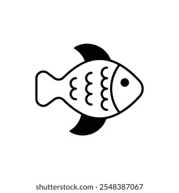 Fish icon isolated on a white background. Vector illustration.