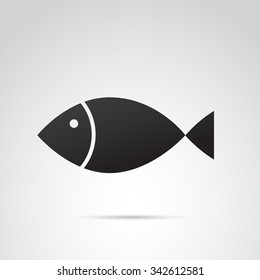 Fish icon isolated on white background. Vector art.