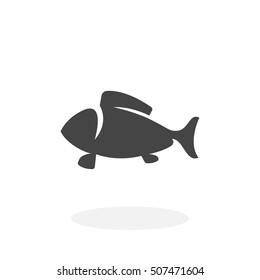 Fish icon isolated on white background. Fish vector logo. Flat design style. Modern vector pictogram for web graphics - stock vector