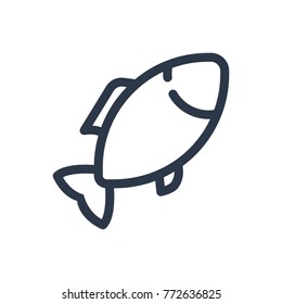 Fish icon. Isolated seafood and fish icon line style. Premium quality vector symbol drawing concept for your logo web mobile app UI design.