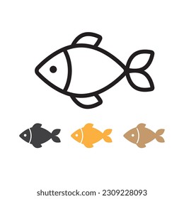 Fish icon isolated vector illustration on white background.