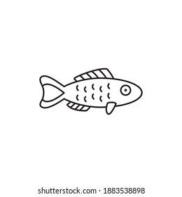 Símbolo vectorial aislado del icono de pescado