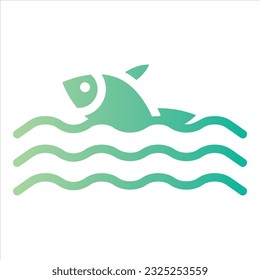 Fisch-Symbol einzeln auf Vektorgrafik und transparentem Hintergrund