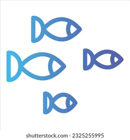 icono de pescado con vektor aislado y fondo transparente