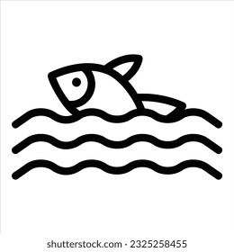 icono de pescado con vektor aislado y fondo transparente
