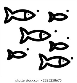 icono de pescado con vektor aislado y fondo transparente