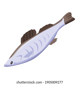 Fish icon. Isometric of fish vector icon for web design isolated on white background
