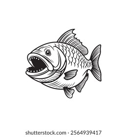 fish icon line art silhouette vector arts 