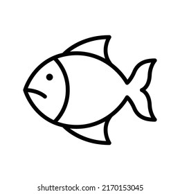 Fish Icon. Line Art Style Design Isolated On White Background