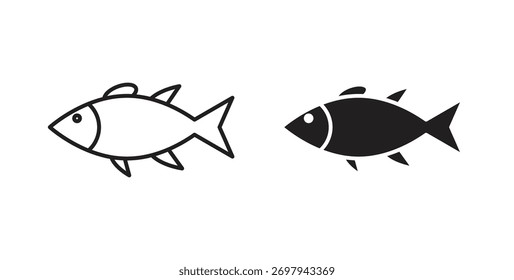 Fish icon line. eps 10 vector illustration