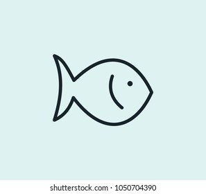 Fish icon line isolated on clean background. Fish icon concept drawing icon line in modern style. Vector illustration for your web site mobile logo app UI design.