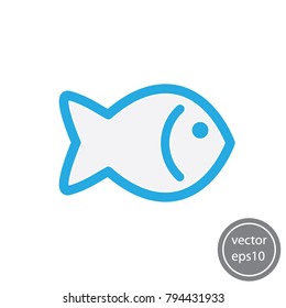 Fish icon, line sign vector illustration of Eps10