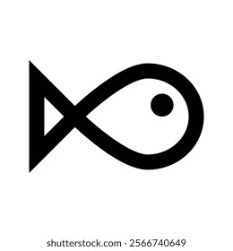 Fish icon line silhouette. Fisheries logo symbol