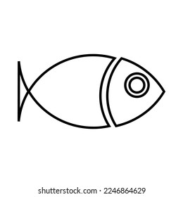 Icono de pescado en estilo de línea