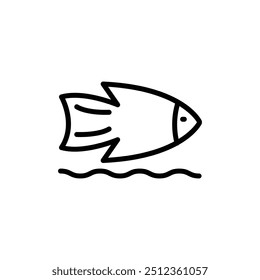 fish icon line style element