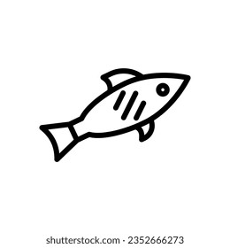 vector de línea de icono de pescado