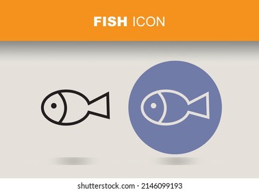 Fish Icon Line Vector Design