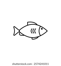 Fish icon linear logo isolated
