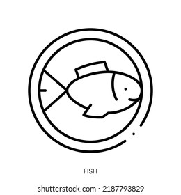 fish icon. Linear style sign isolated on white background. Vector illustration