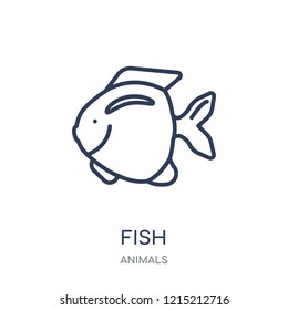 Fish icon. Fish linear symbol design from Animals collection. Simple outline element vector illustration on white background.