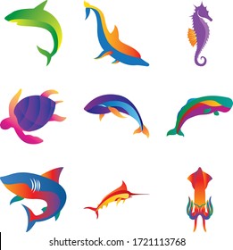 Fish Icon Logo Bundle l Modern Logo Icon