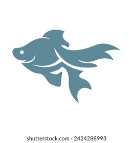 Fish icon logo design illustration