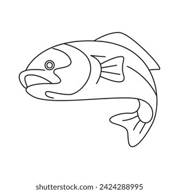 Fish icon logo design illustration