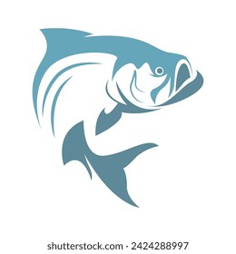 Fish icon logo design illustration