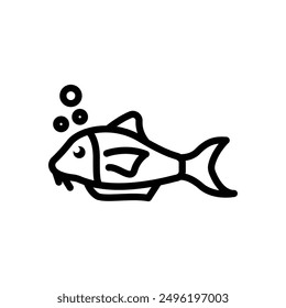 Fish icon or logo design isolated sign symbol vector illustration. A collection of high quality black line style vector icons