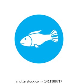 fish icon logo design template