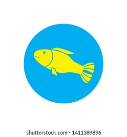fish icon logo design template