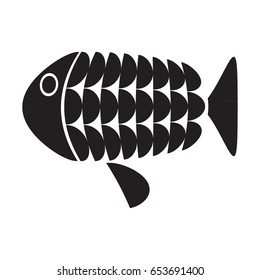 Fish icon logo isolated on the white background.