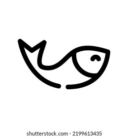 Fischsymbol oder Logo einzeln auf Zeichen, Vektorgrafik - hochwertige Vektorsymbole in schwarzem Stil
