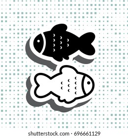 Fish icon or logo isolated. Simple black fish vector symbol