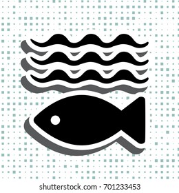 Fish icon or logo isolated. Simple black vector symbol