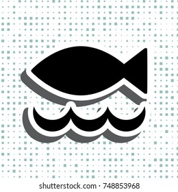 Fish icon or logo isolated. Simple black vector symbol