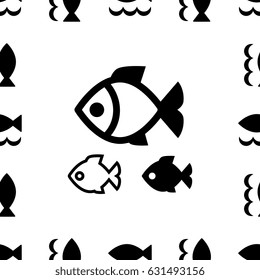 Fish icon or logo set isolated. Simple black fish symbols collection