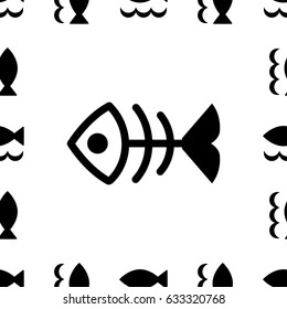 Fish icon or logo set isolated. Simple black fish symbols collection