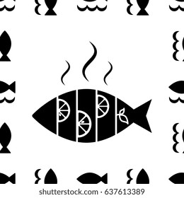 Fish icon or logo set isolated. Simple black fish symbols collection