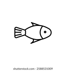 fish icon logo sign set vector outline