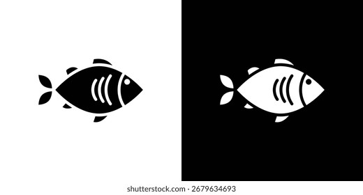 Logotipo del icono del pez. símbolos gráficos simples