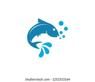 Fish icon logo template