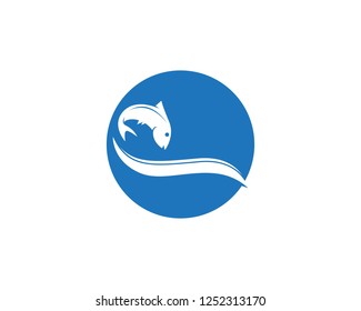 Fish icon logo template